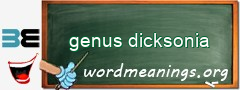 WordMeaning blackboard for genus dicksonia